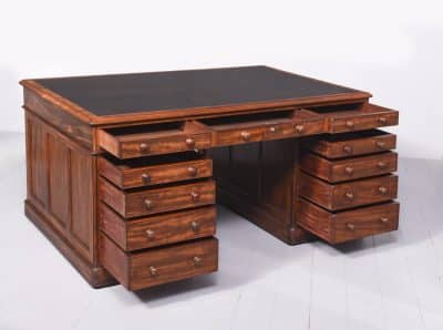 Superb Quality William IV Large Mahogany Partners Desk Partners Desk Antique Desks 9