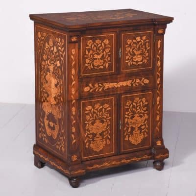 Quality 19th Century Dutch Marquetry Inlaid Mahogany Cabinet Antique Cabinets 3