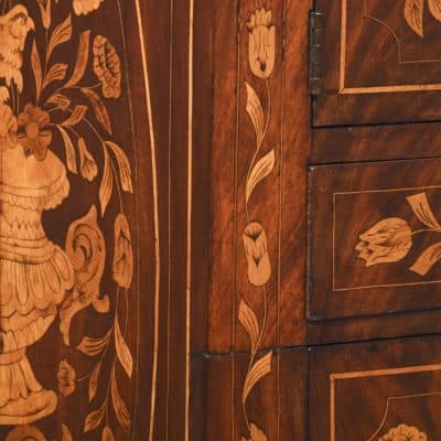 Quality 19th Century Dutch Marquetry Inlaid Mahogany Cabinet - Image 3