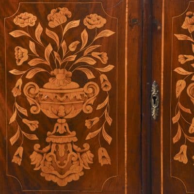 Quality 19th Century Dutch Marquetry Inlaid Mahogany Cabinet - Image 6