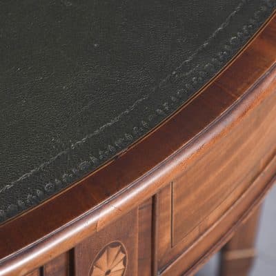 Rare Pair of Marquetry Inlaid George III Demi-Lune Foldover Tables demi lune Antique Furniture 9