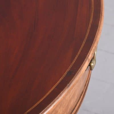 Rare Pair of Marquetry Inlaid George III Demi-Lune Foldover Tables demi lune Antique Furniture 17