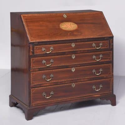 Quality Inlaid Mahogany George III Bureau Antique bureau Antique Furniture 3