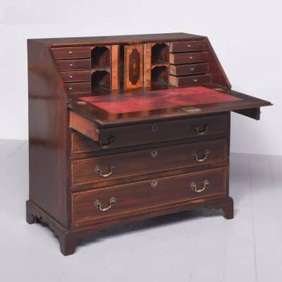 Quality Inlaid Mahogany George III Bureau Antique bureau Antique Furniture 13