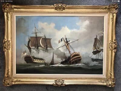 Battle Of Trafalgar Maritime Seascape Oil Paintings Of Galleon Warships At Sea Large Seascape Oil Painting Antique Art 4