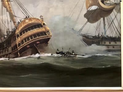 Battle Of Trafalgar Maritime Seascape Oil Paintings Of Galleon Warships At Sea Large Seascape Oil Painting Antique Art 6