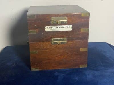 Hamilton Watch Company Naval Chronometer WWII No4149 Dated 1941 With Key Antique Clocks 4