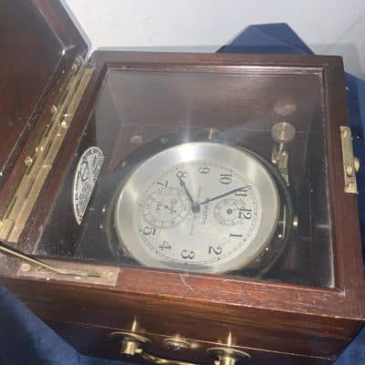 Hamilton Watch Company Naval Chronometer WWII No4149 Dated 1941 With Key Antique Clocks 14