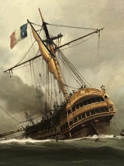 Battle Of Trafalgar Maritime Seascape Oil Paintings Of Galleon Warships At Sea Large Seascape Oil Painting Antique Art 12