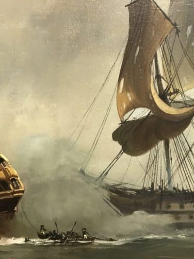 Battle Of Trafalgar Maritime Seascape Oil Paintings Of Galleon Warships At Sea Large Seascape Oil Painting Antique Art 16