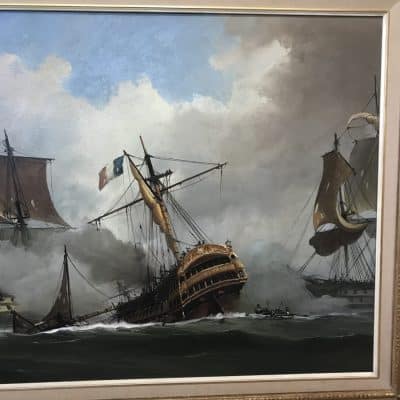 Battle Of Trafalgar Maritime Seascape Oil Paintings Of Galleon Warships At Sea Large Seascape Oil Painting Antique Art 10