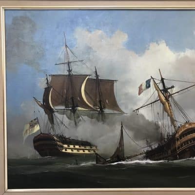 Battle Of Trafalgar Maritime Seascape Oil Paintings Of Galleon Warships At Sea Large Seascape Oil Painting Antique Art 9