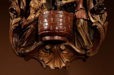 18th Century Wooden Sculpture/Holy Water Font. 18th century Antique Sculptures 9