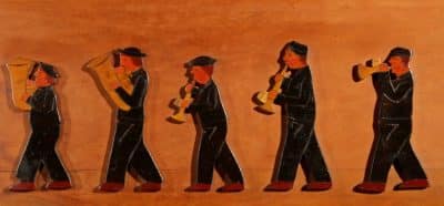 Amusing Dutch Brassband/Fanfare Type Of Jigsaw Woodwork Relief Painting. Collectables & Musical Instruments Antique Collectibles 6