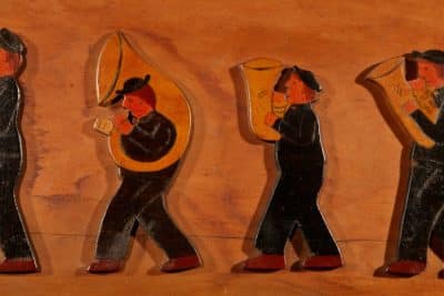 Amusing Dutch Brassband/Fanfare Type Of Jigsaw Woodwork Relief Painting. Collectables & Musical Instruments Antique Collectibles 13