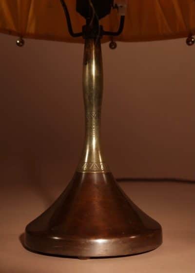 Art Nouveau/Art Deco, Amsterdam School Copper And Brass Table Lamp Circa 1900/20 Table Lamp Antique Lighting 9