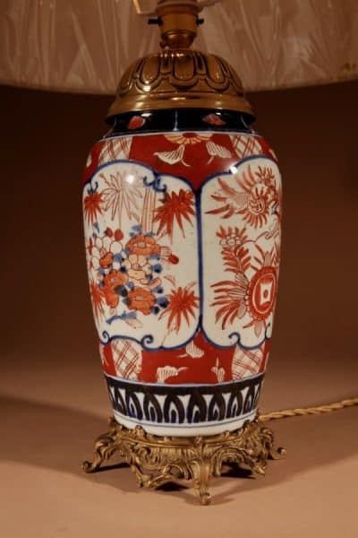 Japanese Imari Porcelain Table Lamp Circa 1900 Imari Antique Lighting 9