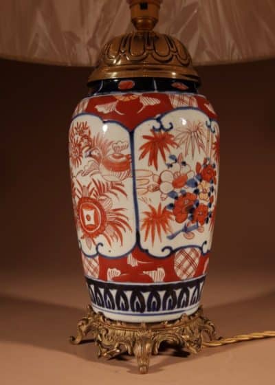 Japanese Imari Porcelain Table Lamp Circa 1900 Imari Antique Lighting 8