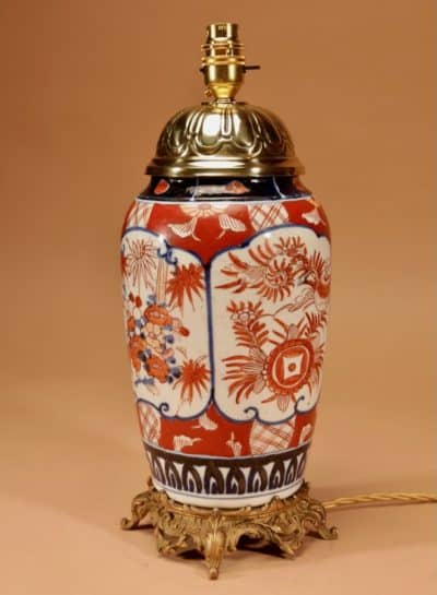 Japanese Imari Porcelain Table Lamp Circa 1900 Imari Antique Lighting 5