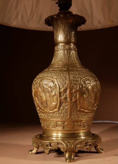 Interesting Chinese Brass Table Lamp Circa 1900-20 antique chinese vase Antique Lighting 10