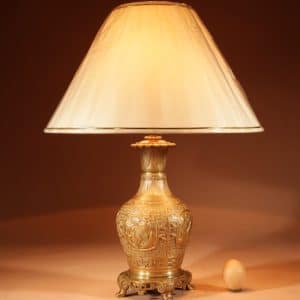 Interesting Chinese Brass Table Lamp Circa 1900-20 antique chinese vase Antique Lighting 3