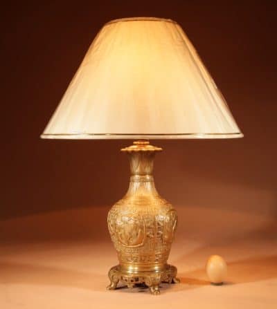 Interesting Chinese Brass Table Lamp Circa 1900-20 antique chinese vase Antique Lighting 3