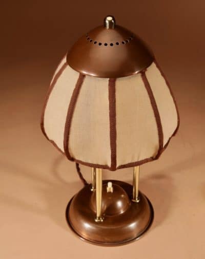  Amsterdam School Rare Brass and patinated Copper Table Lamp, Circa 1900-20 Antique Lighting 5