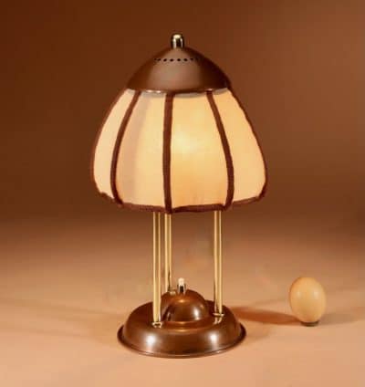  Amsterdam School Rare Brass and patinated Copper Table Lamp, Circa 1900-20 Antique Lighting 3