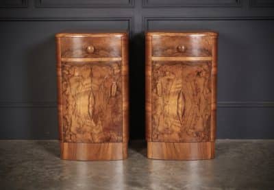 Pair of Art Deco Walnut Bedside Cabinets art deco Antique Cabinets 5