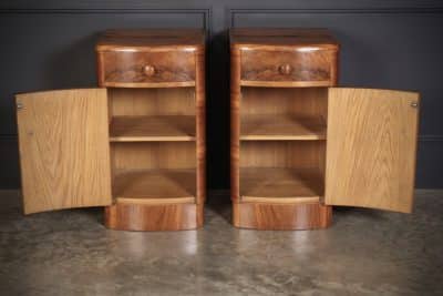 Pair of Art Deco Walnut Bedside Cabinets art deco Antique Cabinets 6