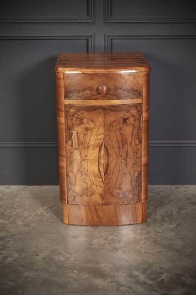 Pair of Art Deco Walnut Bedside Cabinets art deco Antique Cabinets 9