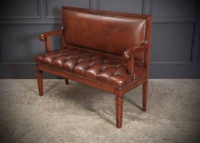 Rare Pair of Regency Mahogany & Leather Hall Benches - Image 12