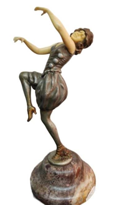 1920s Sculpture of a Dancer, Signed CLAIRE JEANNE ROBERTE COLINET. Antique Collectibles 3