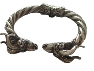 Antique Victorian Silver Ram’s Head Bracalet. Antique Bracelets 3