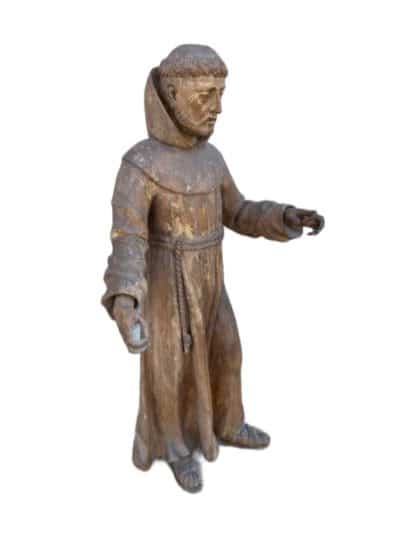 15th Century Large Statue of SAINT FRANCIS Antique Sculptures 8