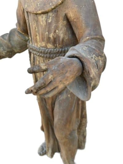 15th Century Large Statue of SAINT FRANCIS Antique Sculptures 4