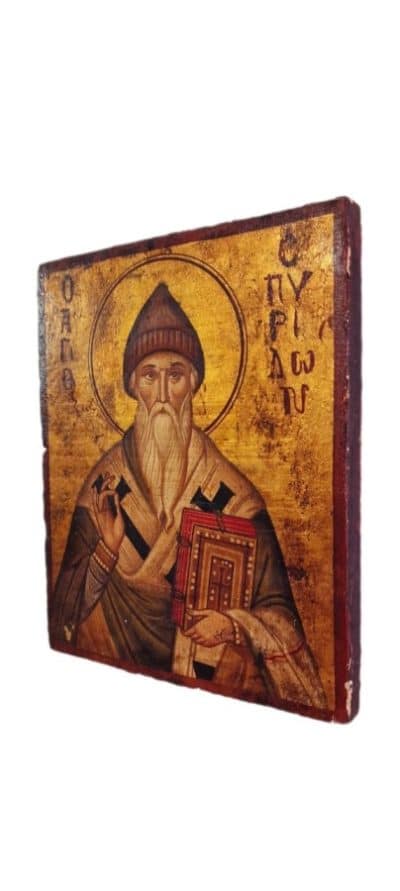 Antique Icon on Board, SAINT SPYRIDON Antique Art 5