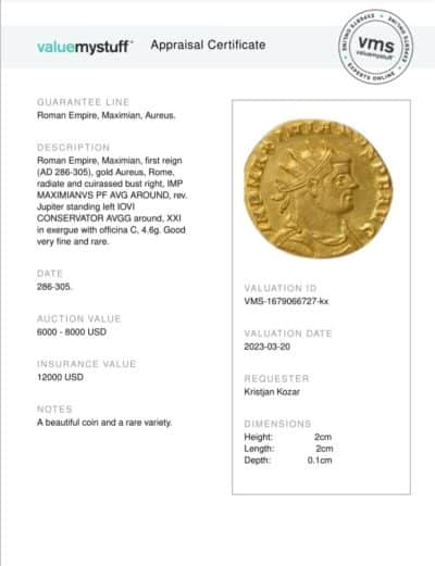 Ancient Gold Coin With Certificate Antique Collectibles 4