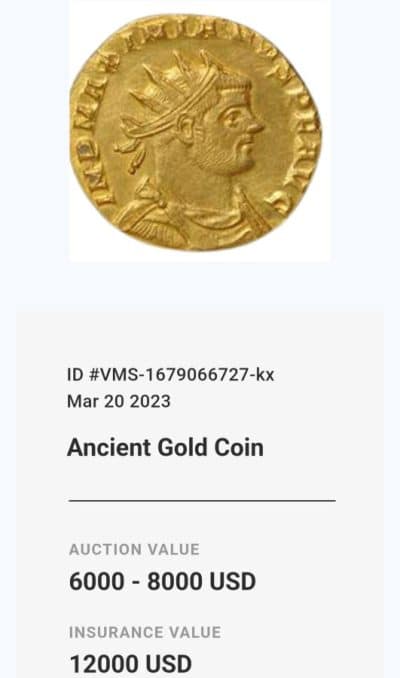 Ancient Gold Coin With Certificate Antique Collectibles 6