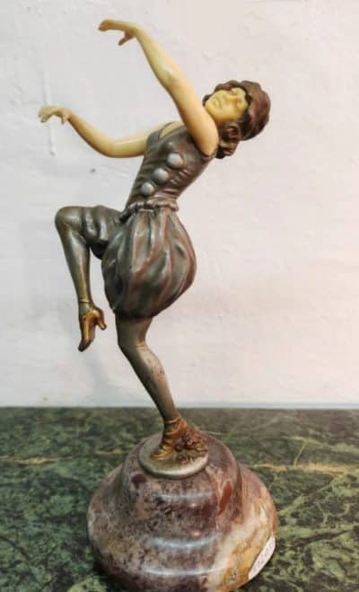 1920s Sculpture of a Dancer, Signed CLAIRE JEANNE ROBERTE COLINET. Antique Collectibles 8