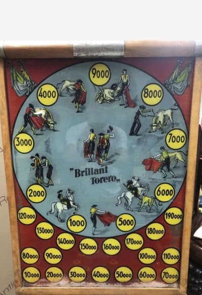 1938 Wooden BRILLANT TORERO PINBALL, Played a few times, Museum piece… Antique Collectibles 8