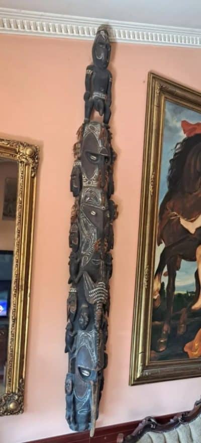 Early 19th Century TRIBAL CEREMONIAL TOTEM, JAYA IRIAN-INDONESIA, MANOKWARI Caniball… Antique Art 3