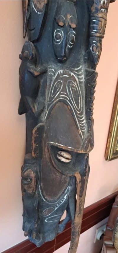 Early 19th Century TRIBAL CEREMONIAL TOTEM, JAYA IRIAN-INDONESIA, MANOKWARI Caniball… Antique Art 7