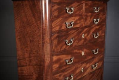 Tall Victorian Figured Mahogany Chest of Drawers antique chest Antique Chest Of Drawers 12