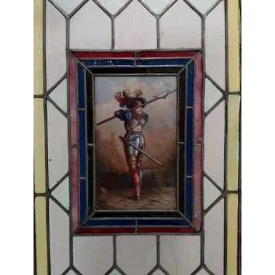 A pair of Antique Stained Glass Depicting a Solider Antique Furniture 10