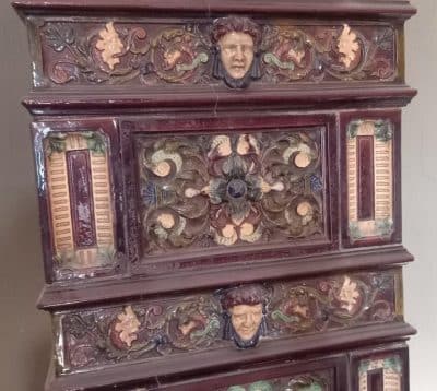 Antique Royal Wood-Burning Fireplace (Potash) With Ornaments Antique Ceramics 11