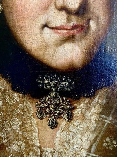 Antique Baroque Portrait, Oil on Canvas, 18th Century (Altpernstein Castle-Austria) 18th century Antique Art 7