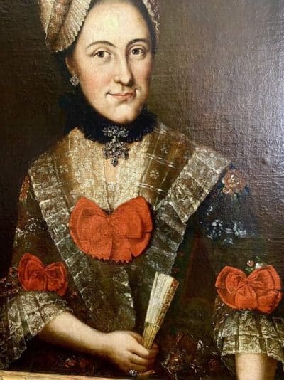 Antique Baroque Portrait, Oil on Canvas, 18th Century (Altpernstein Castle-Austria) 18th century Antique Art 5