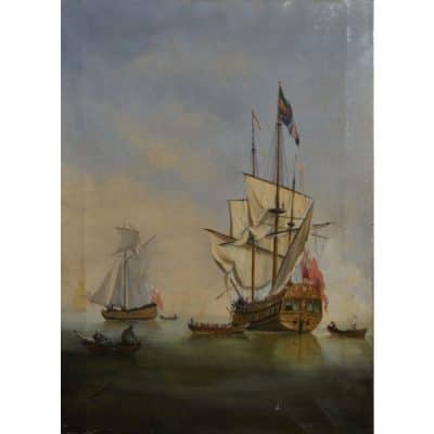 19th Century Oil on Canvas, England Fleet