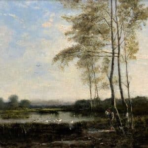 Paul Désiré Trouillebert Barbizon School French Landscape Oil Painting Landscape Oil Painting Antique Art 3